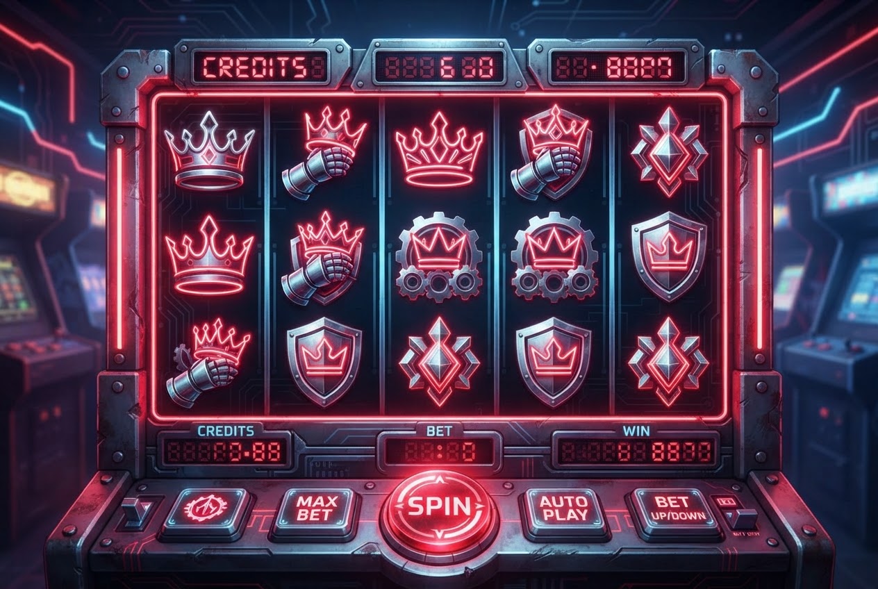 Crown Reels — preview of the virtual arcade game with 5 glowing reels